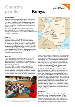 Kenya Country Profile - World Vision Australia