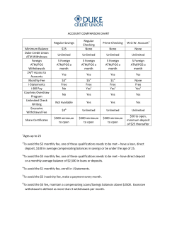 Account Comparison - Duke Credit Union