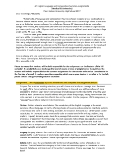 AP English Language and Composition Summer Assignments