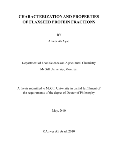 characterization and properties of flaxseed protein fractions