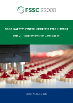 FOOD SAFETY SYSTEM CERTIFICATION 22000 Part 2