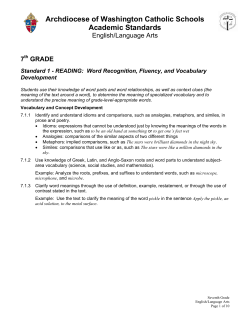 Language Arts - St. Patrick`s Catholic School