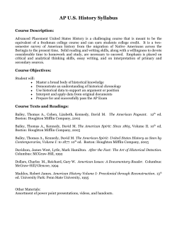 AP US History Syllabus