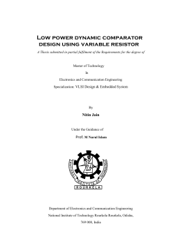 Low power dynamic comparator design using variable resistor