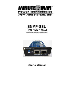 SNMP-SSL - Minuteman UPS
