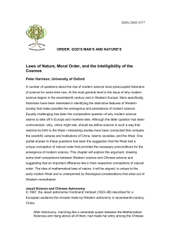Laws of Nature, Moral Order, and the Intelligibility of the Cosmos