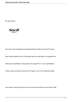 Snell Golf Launches "Golf`s New Way"