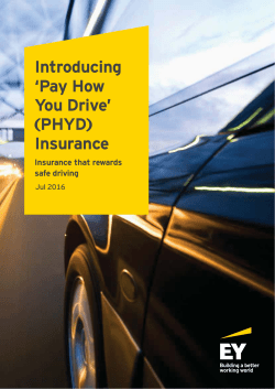 Introducing `Pay How You Drive` (PHYD) Insurance