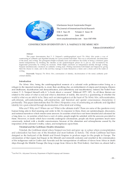 construction of identity in vs naipaul`s