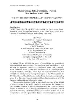 Memorializing Britain`s Imperial Wars in New Zealand in the 1840s