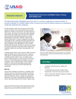 Reaching the Urban Poor and Middle Class in Kenya with Quality