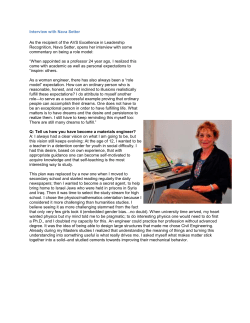 Interview with Nava Setter As the recipient of the AVS Excellence in