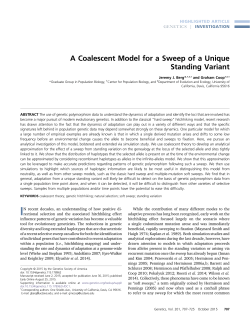 A Coalescent Model for a Sweep of a Unique Standing