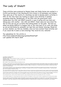 The Lady of Shalott - Collaborative Learning Project