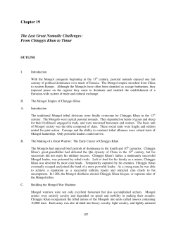 Chapter 19 The Last Great Nomadic Challenges: From Chinggis