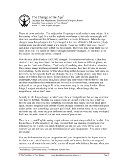 The Change of the Age - Kundalini Research Institute