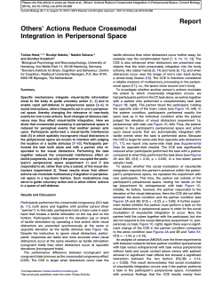 Others&bull; Actions Reduce Crossmodal Integration in