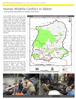 Human Wildlife Conflict in Sikkim