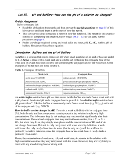 Lab 5B How Can pH be Changed - Green River Community College