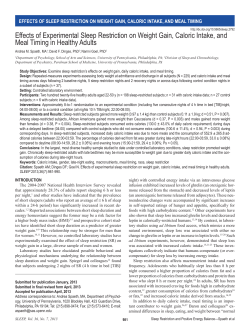 Effects of Experimental Sleep Restriction on Weight Gain