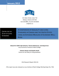 A Comparison of Inequality and Living Standards in Canada and the