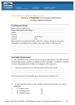Application for Registration - Temporary Food