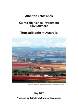 Atherton Tablelands Cairns Highlands Investment Environment