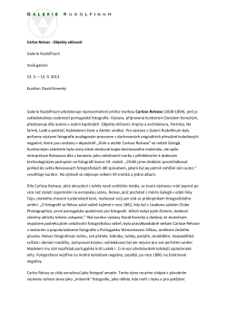 Tiskov&aacute; zpr&aacute;va - Galerie Rudolfinum