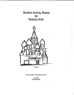Student Activity Sheets for Russian ICAL