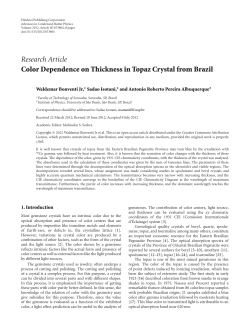 Color Dependence on Thickness in Topaz Crystal from Brazil