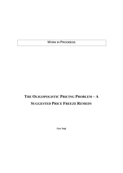 THE OLIGOPOLISTIC PRICING PROBLEM – A SUGGESTED
