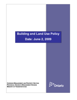 Building and Land Use Policy Date: June 2, 2009