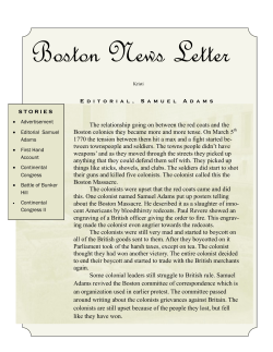 The relationship going on between the red coats and the Boston