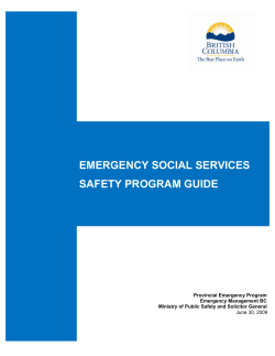 EMERGENCY SOCIAL SERVICES SAFETY PROGRAM GUIDE