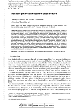 Random-projection ensemble classification