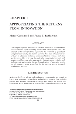 Appropriate the Returns to Innovation