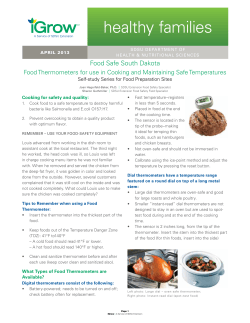 Food Safe South Dakota: Food Thermometers for use in