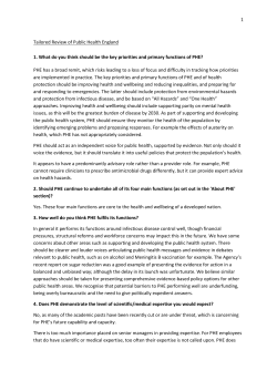 1 Tailored Review of Public Health England 1. What do you think