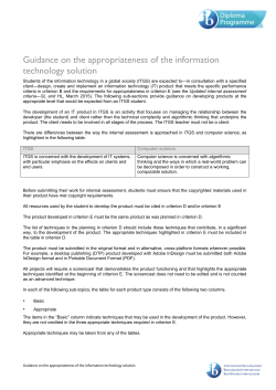 Guidance on the appropriateness of the information technology