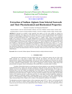 Extraction of Sodium Alginate from Selected Seaweeds