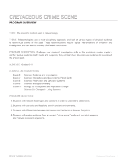 program overview - Royal Tyrrell Museum