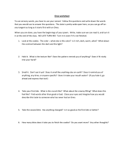 Oreo worksheet To use sensory words, you have to use your