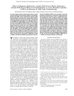 Effect of Diagnosis (Refractory Anemia With Excess