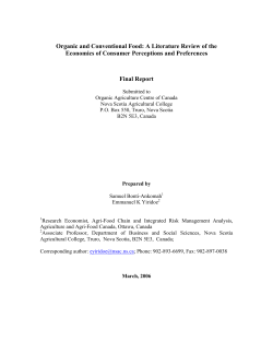 consumer preferences for and attitude towards organic foods