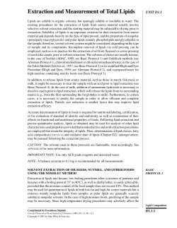 Extraction and Measurement of Total Lipids