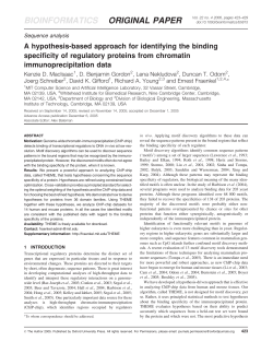A hypothesis-based approach for identifying the binding specificity