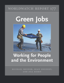 Green Jobs: Working for People and the Environment