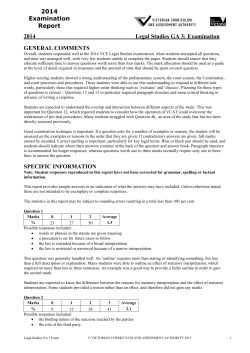 2014 Legal Studies examination report