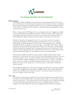 CULTURAL HISTORY OF ISLANDWOOD