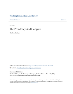 The Presidency And Congress